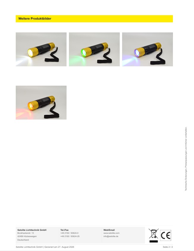 LED pen torch 250 lumens - with rechargeable battery
